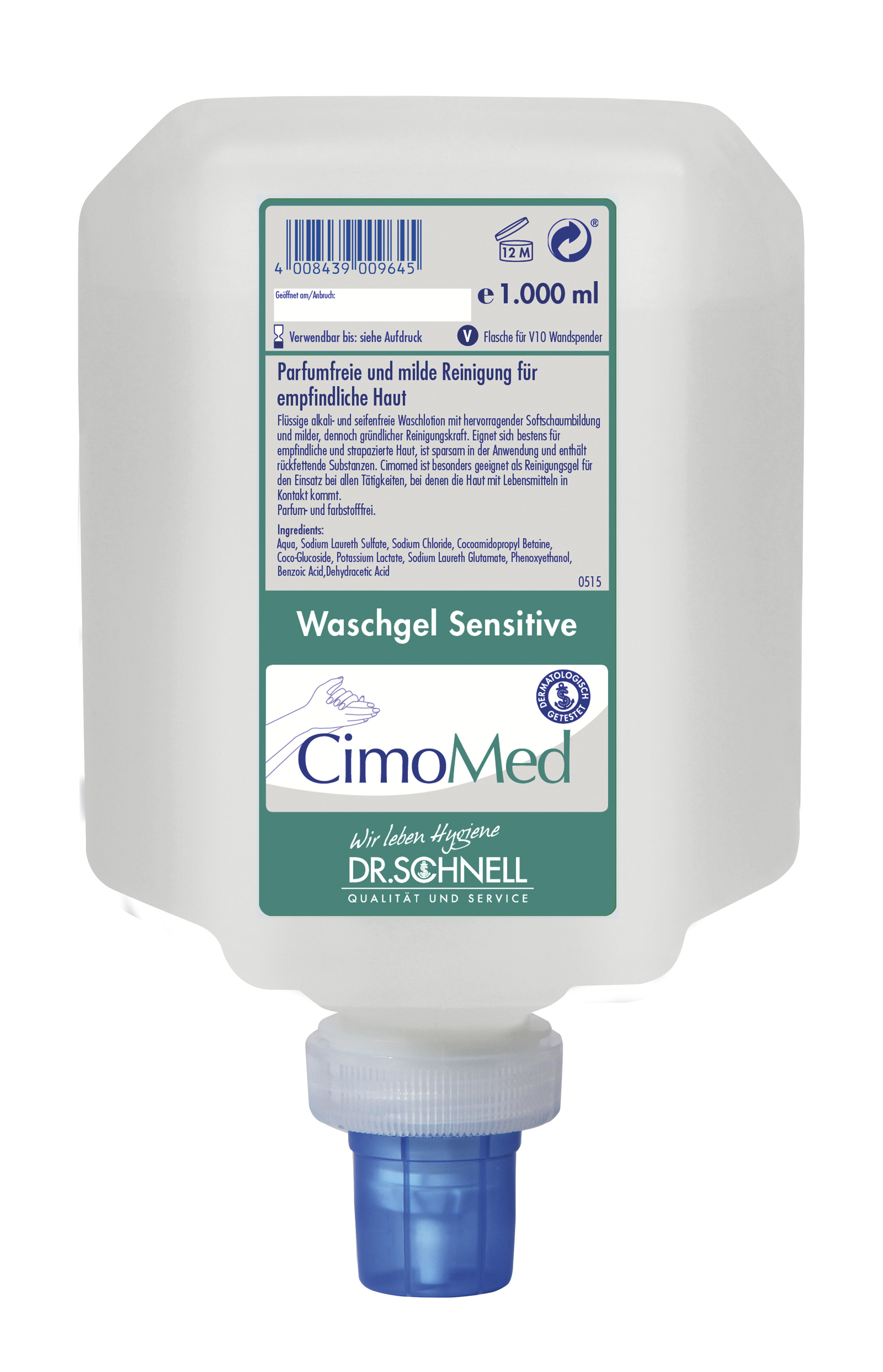 CimoMed Hautreiniger 1000ml,parfüm-u.farbstofffrei für V10