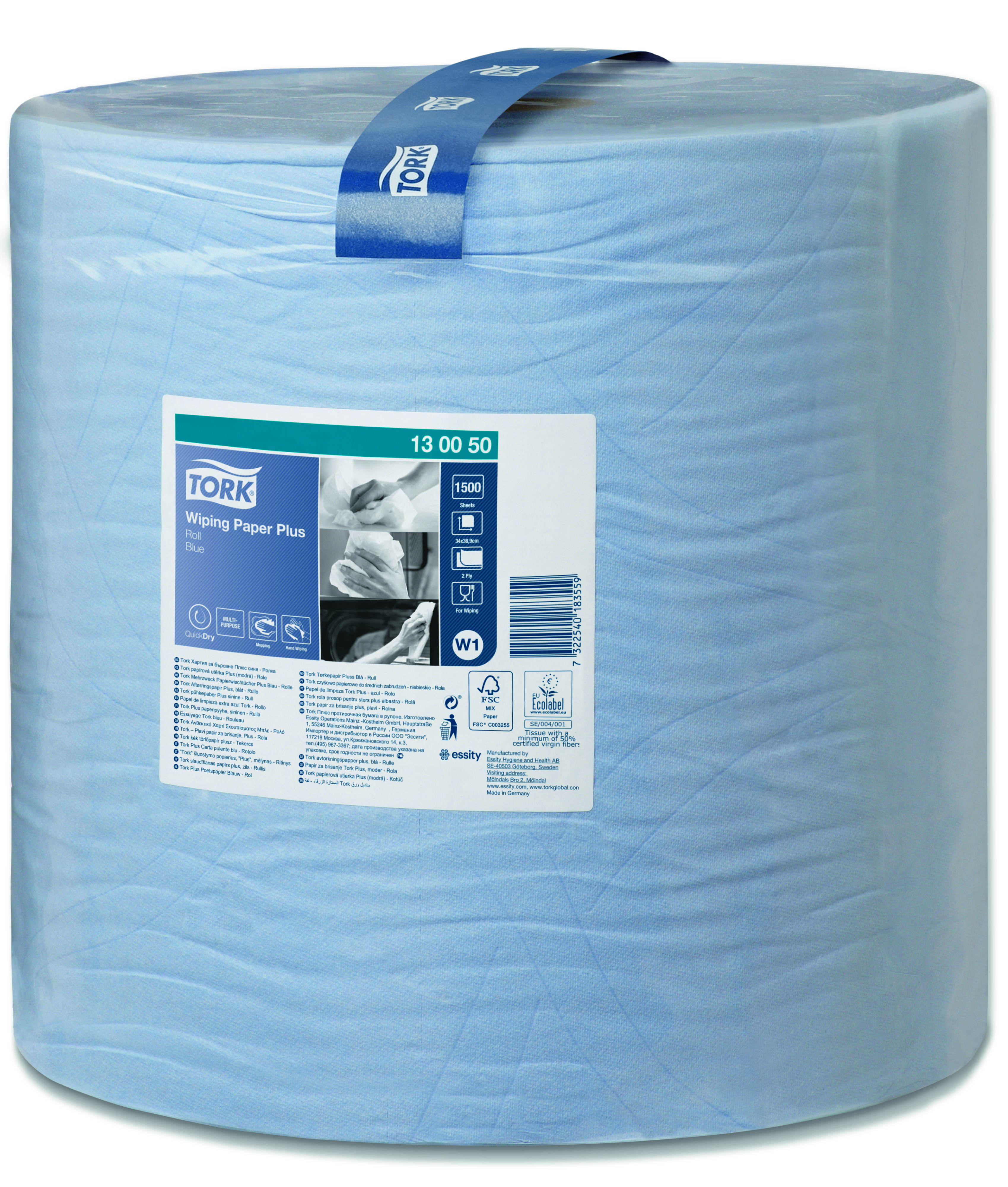 Tork Advanced Wischtuch 420 blau 2lag ,37x34 cm, Hybrid, 510m/Rolle