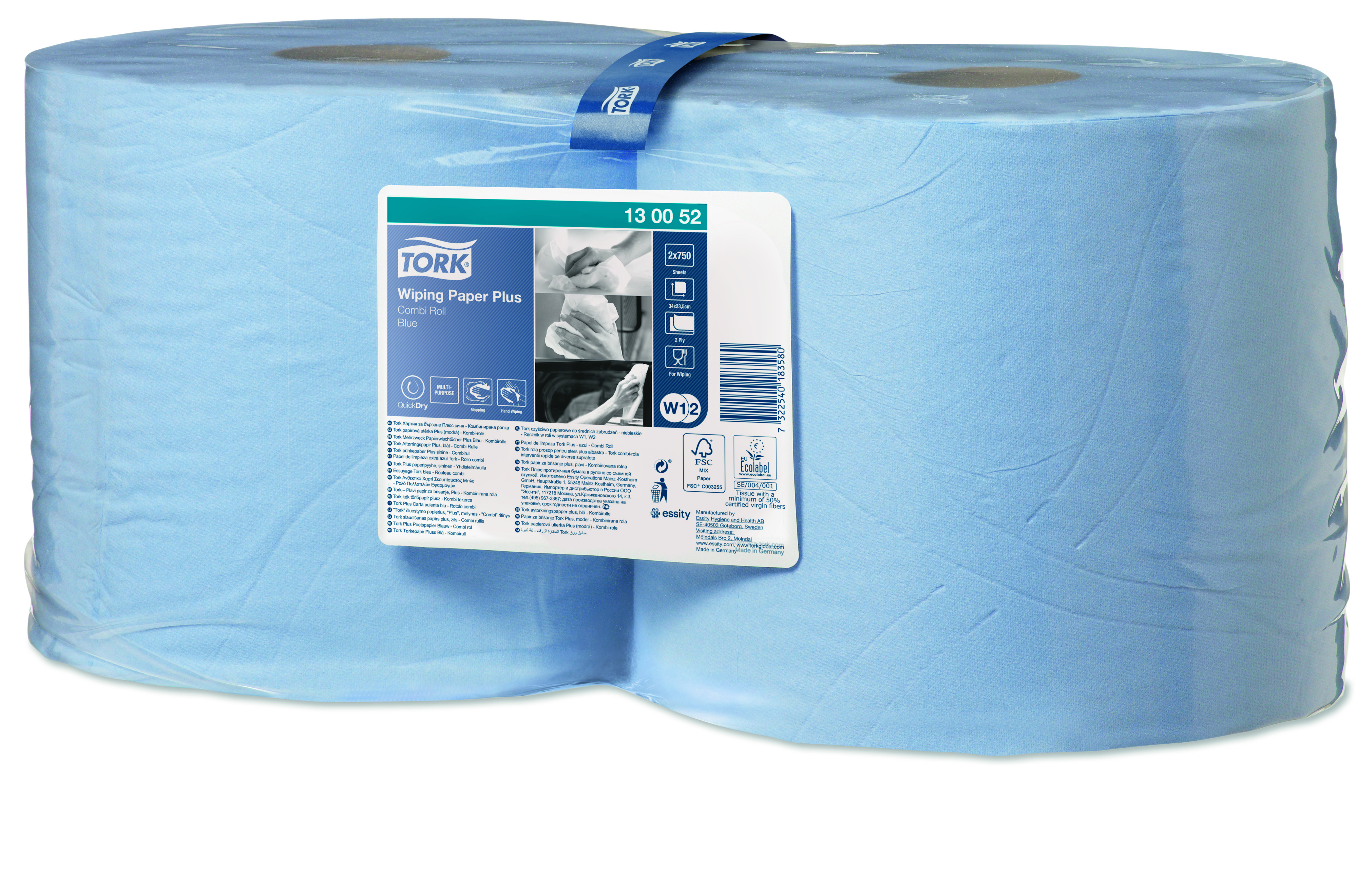 Tor Advanced Wschtuch 420 blau perf.,2 lag. Hybrid, 24x34cm, 2 Ro. x 255m =,1500 Tücher