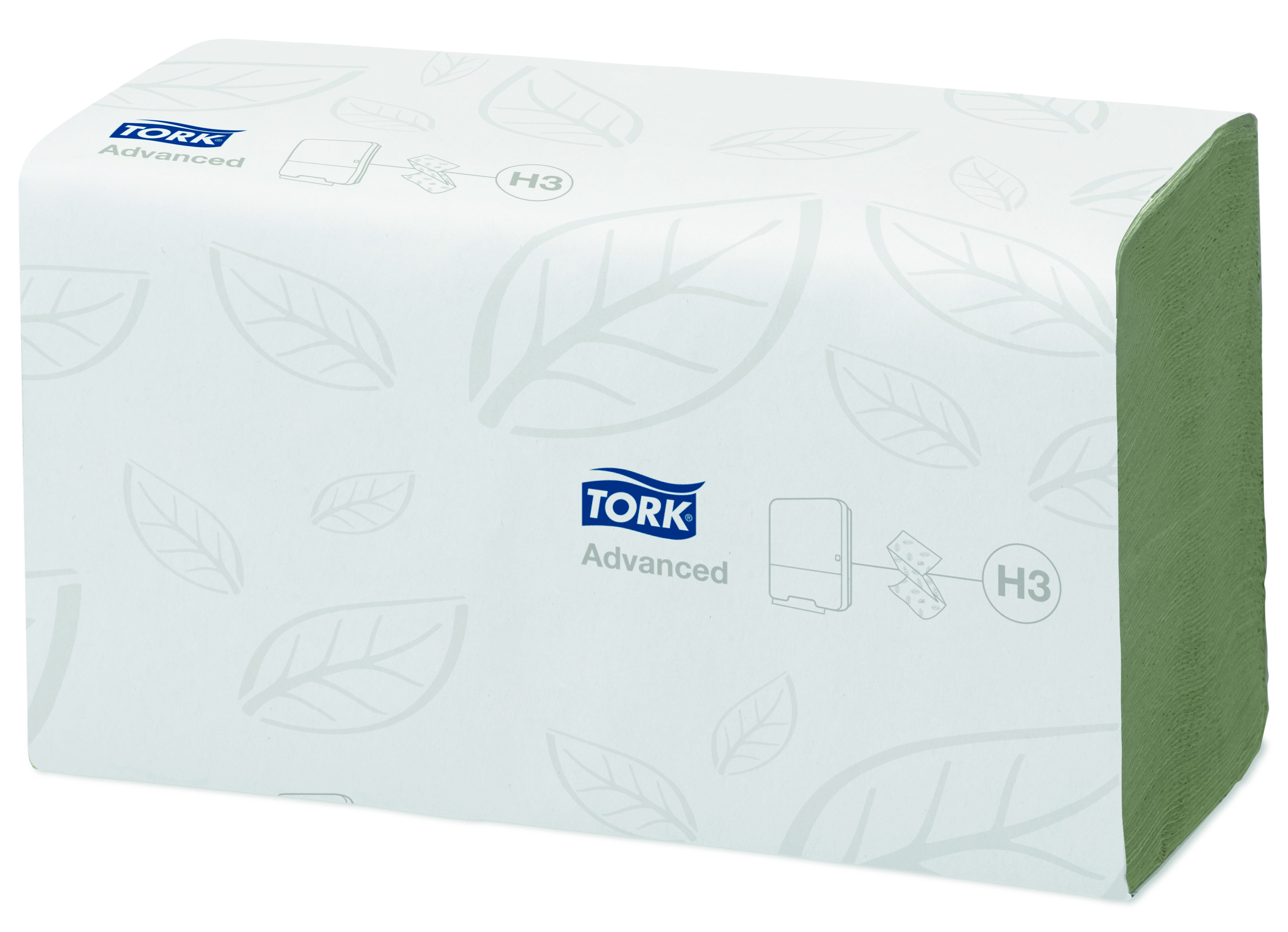 Tork Advanced Handtuch zz grün 2lag.,,3750  Blatt  25x23cm Classic ,mit Lorbeerblattprägung