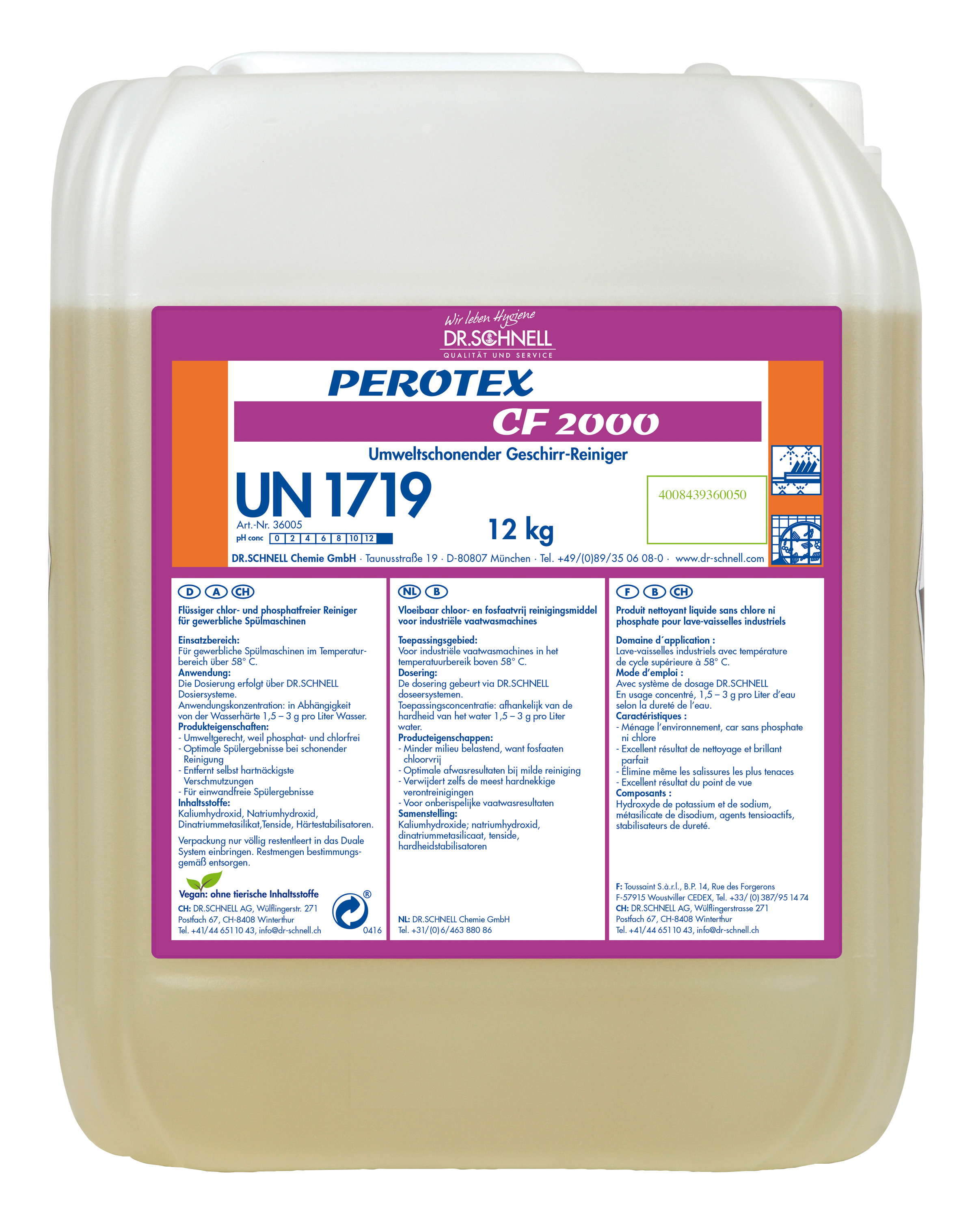 PEROTEX CF 2000 chlorfrei 12 kg,,Geschirrspülreiniger, Dr. Schnell