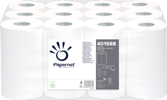 Papierrolle Centro mini, 1-lag weiß Zellstoff,12 Rl./VE a 117 m,
