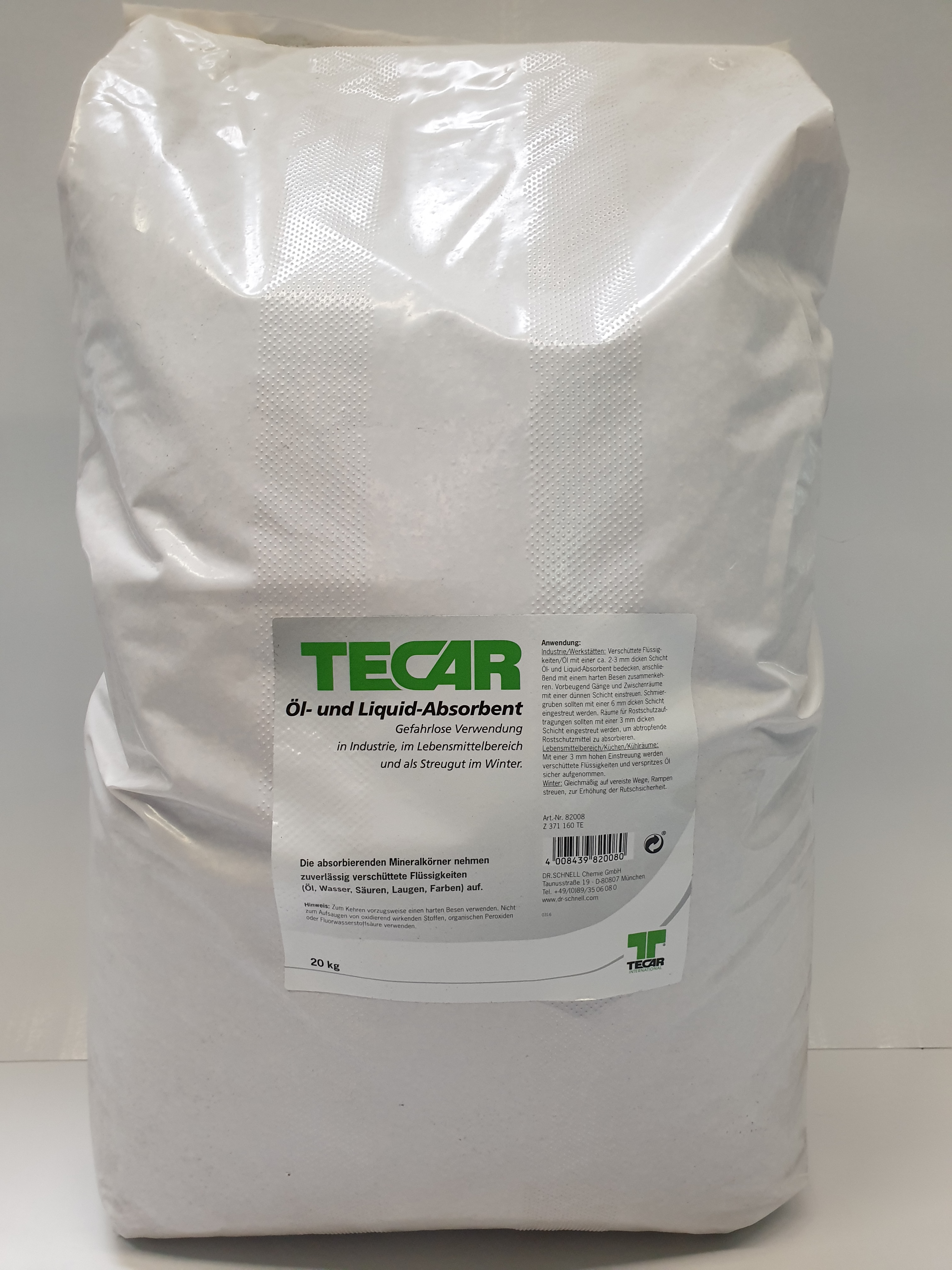 TECAR Öl-Absorbent und Liquid-Absorber,20kg, Bindemittel für Öl+Flüssigkeiten