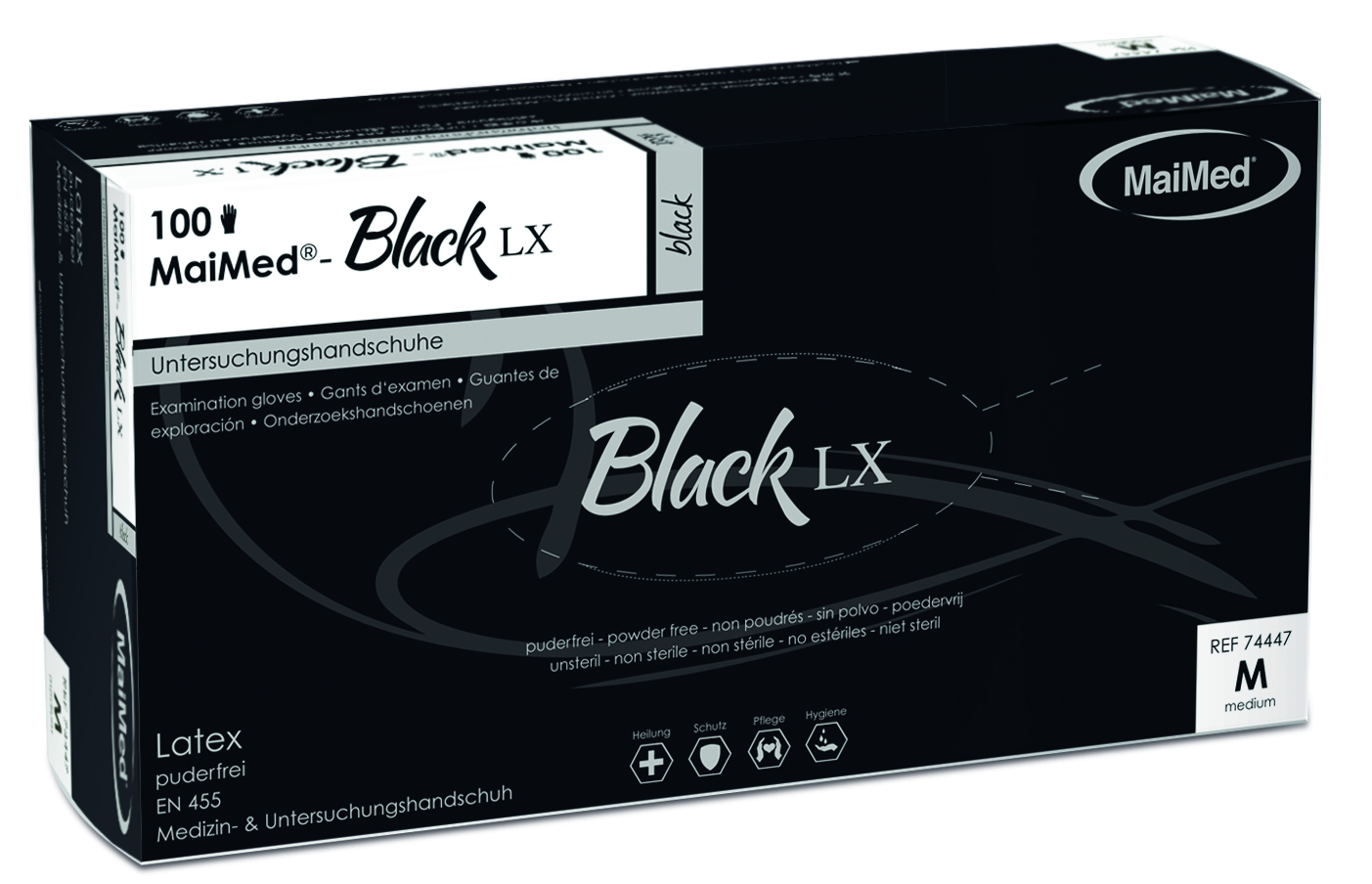 Einmalhandschuh Latex  M schwarz  puderfrei,100 Stk/Box     10 Box./Krt.